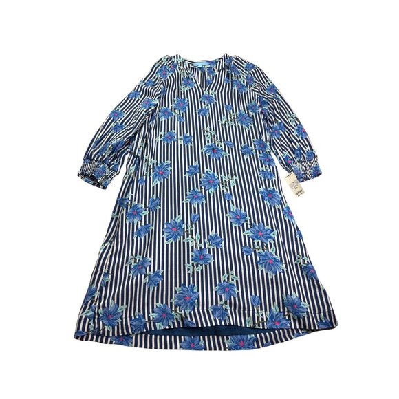 Draper James RSVP Womens Floral Striped Shift Dress Size S New Without Belt - Picture 1 of 10